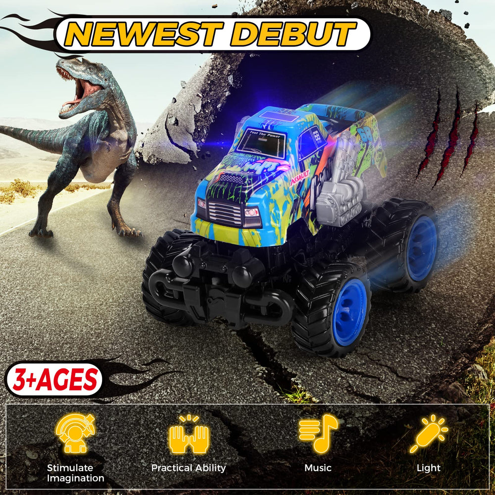 kkmon friction-powered truck lights up and plays sounds during energetic play