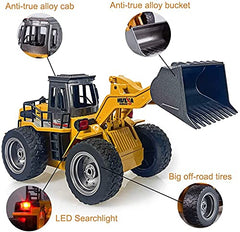 KKNY RC bulldozer 4WD chassis enables smooth movement across varied surfaces.