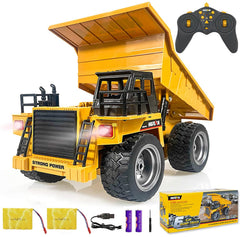 kkny rc dump truck front view shows 1:18 realism for immersive play