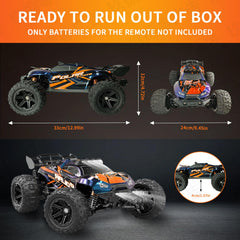 kkny 1:14 RC truck top view highlights compact, sturdy build for tight turns.