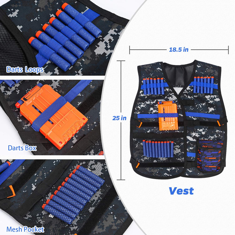 KKONES Kids Tactical Vest Kit darts bag for storing extra ammo on the move