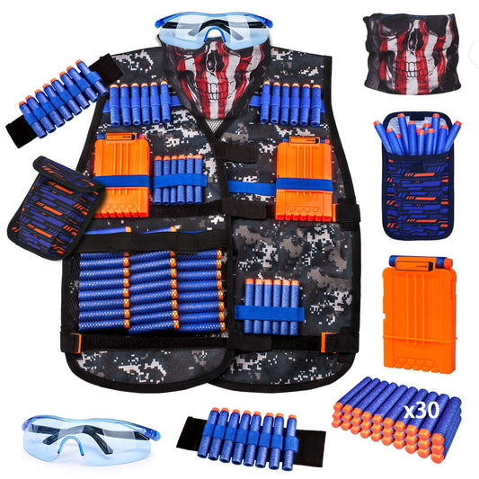 KKONES Kids Tactical Vest Kit vest for Nerf battles with adjustable fit and breathable material