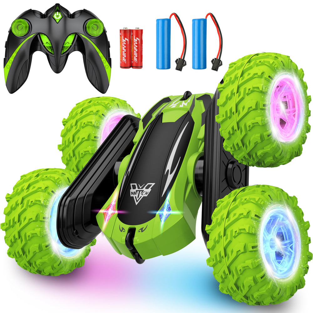KKONES remote control car front view with LED headlights for night play