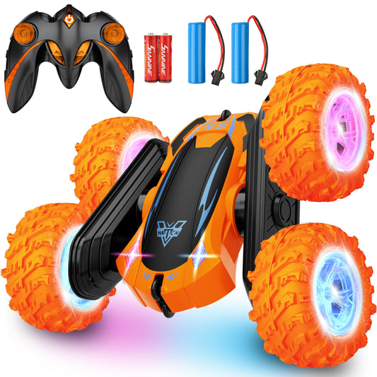 KKONES remote control car front view with LED headlights for indoor and outdoor play