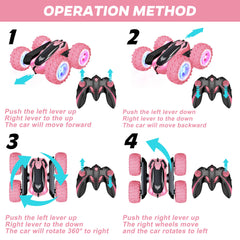 KKONES RC car with bright LED headlights for evening play