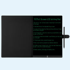 KKYSTAR 11.5in erasable tablet with leather case for protection and portability.
