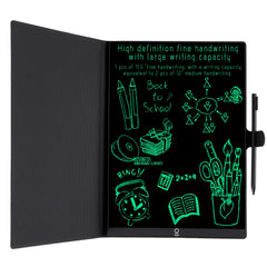 KKYSTAR erasable tablet showing magnetic pen clasp to prevent loss.