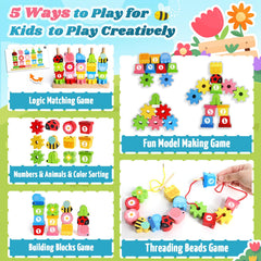 KLAPTOR color beads set encourages color recognition and thoughtful sequencing.