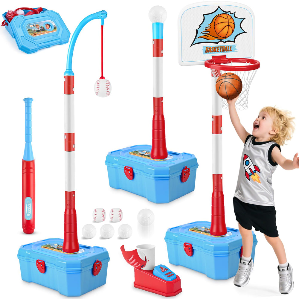 Kleikyerel 4-in-1 toddler basketball hoop play for social and active fun.