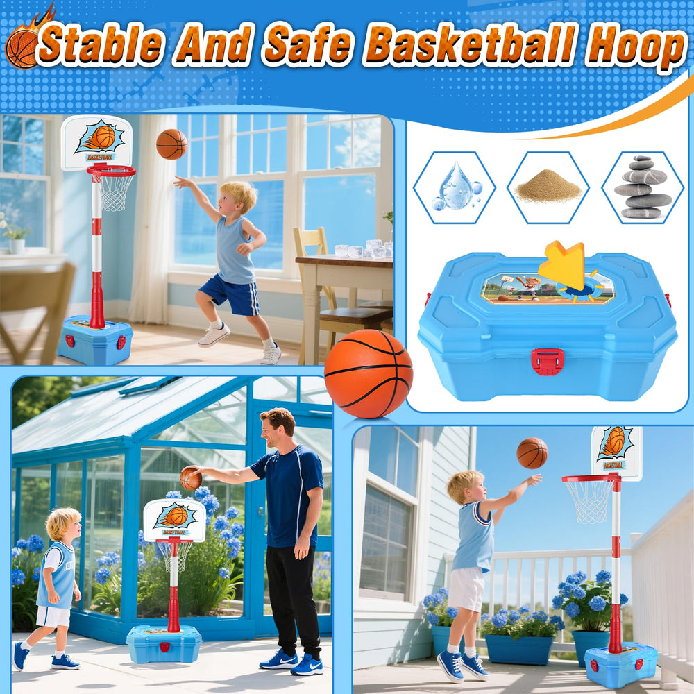 Kleikyerel adjustable-height hoop grows with your child for lasting use.