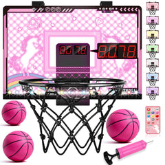 Kleikyerel unicorn indoor basketball hoop front view highlights compact indoor play for kids