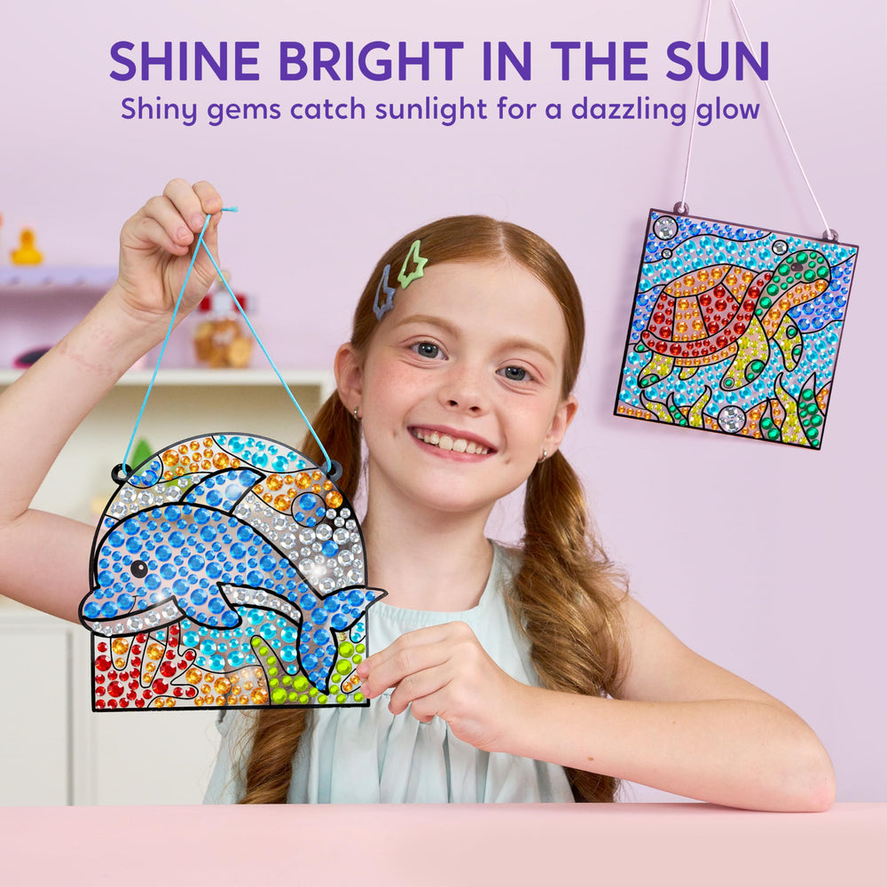 Klever Kits Dolphin Fan diamond art kit promotes steady crafting.
