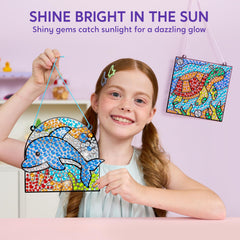 Klever Kits Dolphin Fan diamond art kit promotes steady crafting.