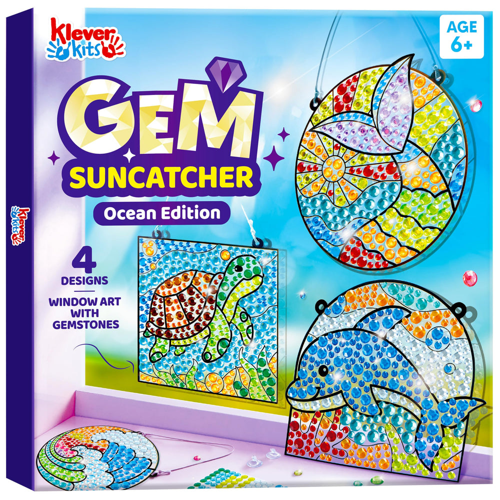 Klever Kits Sea Turtle Circle design diamond art kit enhances concentration and creativity.