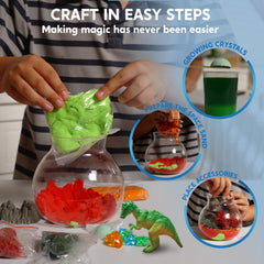Klever Kits dinosaur scene assembly for creative storytelling