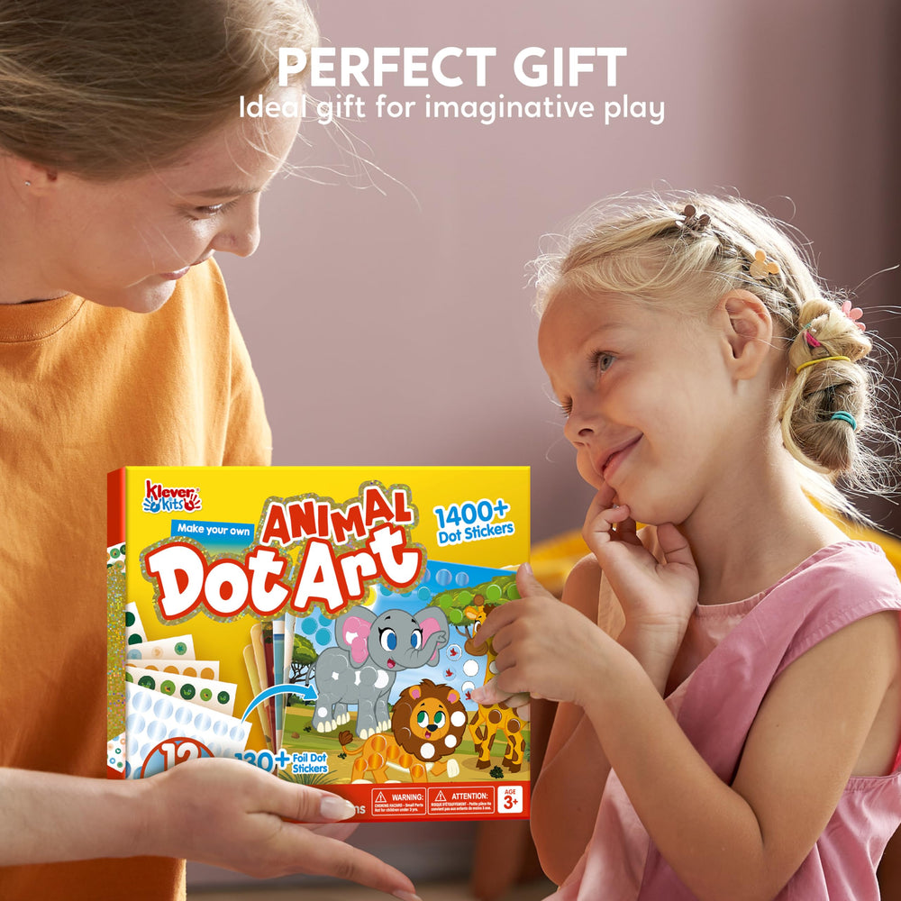 Gift packaging for Klever Kits Dot Art Kit makes a perfect present