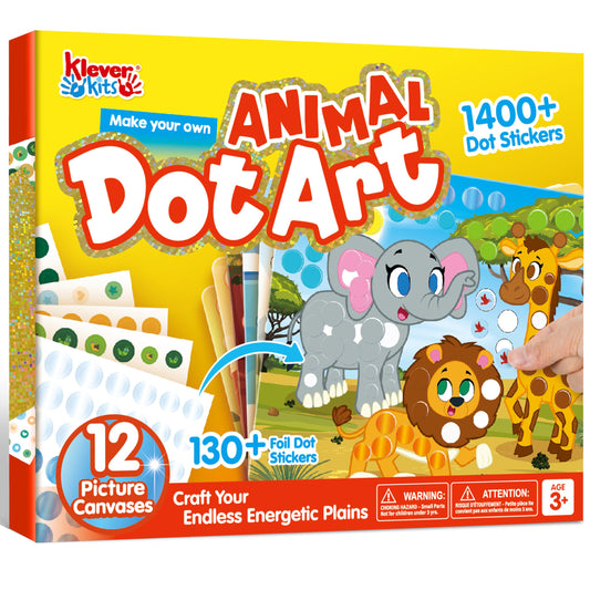 Klever Kits Dot Art Kit contents with abundant materials for imaginative play