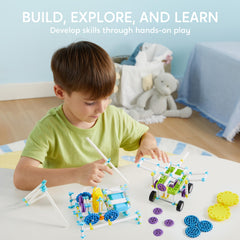 Klever Kits family-build sessions promote teamwork during robot projects.