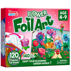 Klever Kits Foil Art Kit flowers stickers boost creative play for kids.