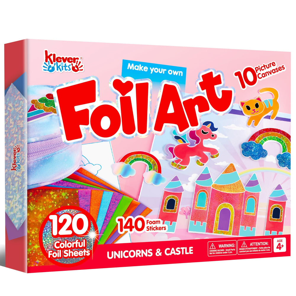 Klever Kits foil art kit princess canvas for imaginative, mess-free coloring
