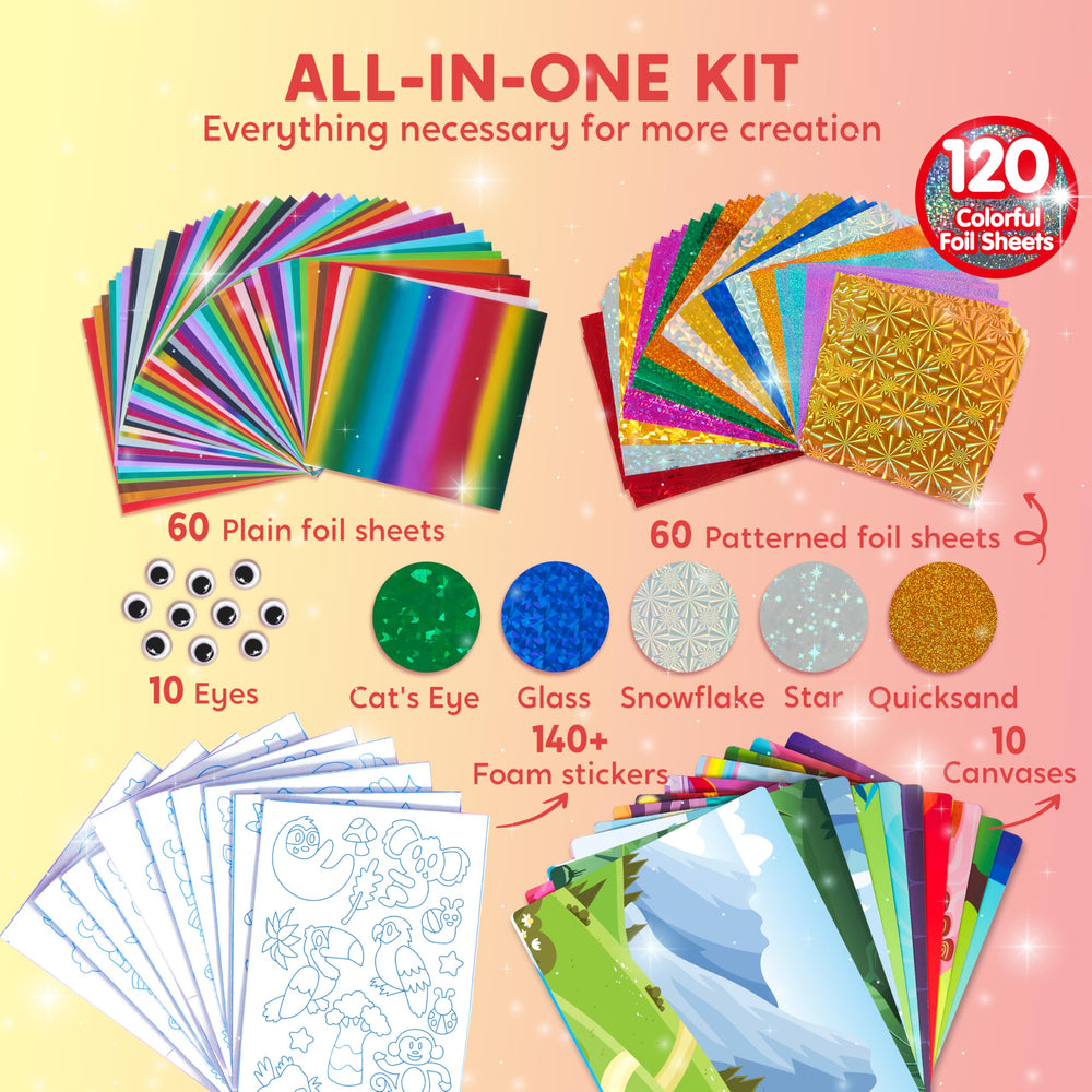 Klever Kits dinosaur stickers add detail for lively foil scenes