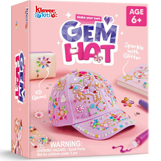Klever Kits Gem Hat Kit on purple cap for endless DIY creativity