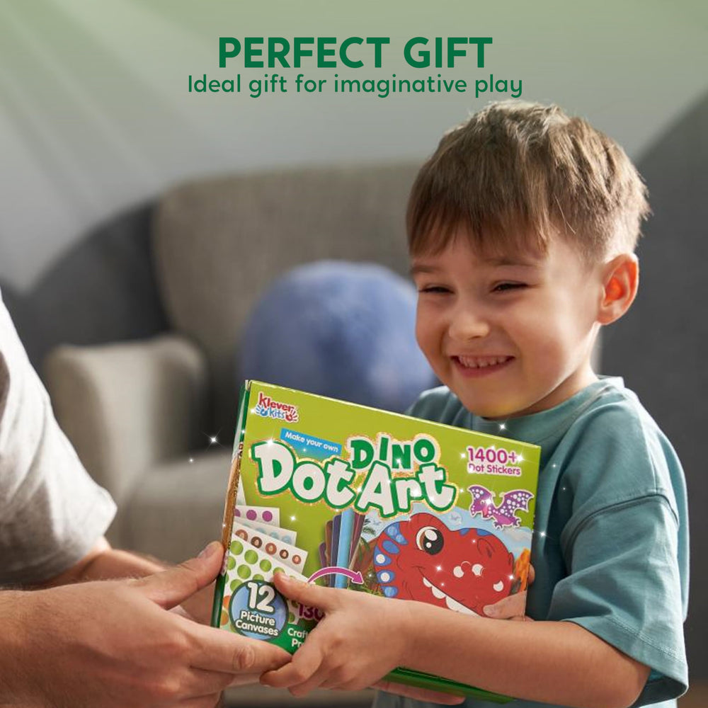 Klever Kits gift-ready dot art set for kids ages 3 to 7.