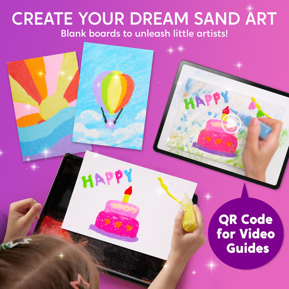 Klever Kits Glow Sand Mess-free tray keeps art time tidy.