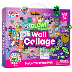Klever Kits glow wall collage night scene enhances teen room ambiance