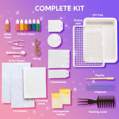 Klever Kits safe, non-toxic materials make marbling fun for kids.
