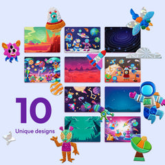 Klever Kits Outer Space rocket-scene fosters imaginative, space-themed art