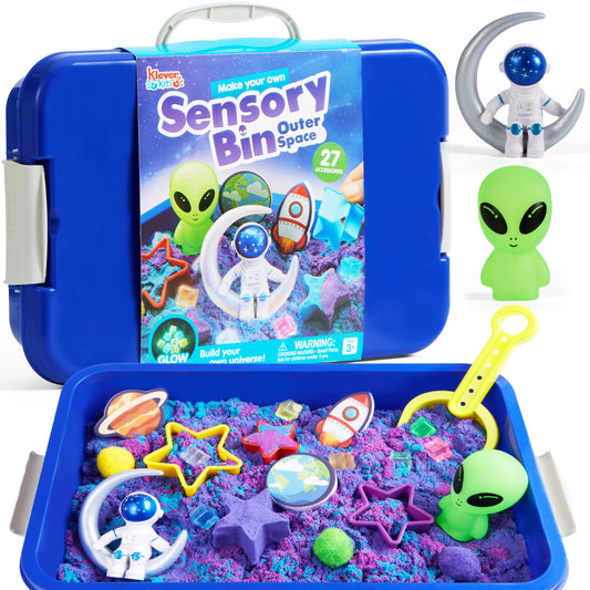 Klever Kits glow-alien sensory bin sparks imaginative play and glow-in-the-dark discovery