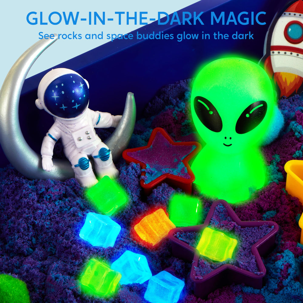 Klever Kits imaginative-play bin encourages open-ended space narratives and creativity