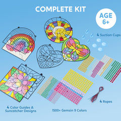 Klever Kits rainbow square suncatcher offers four shapes for varied crafts.