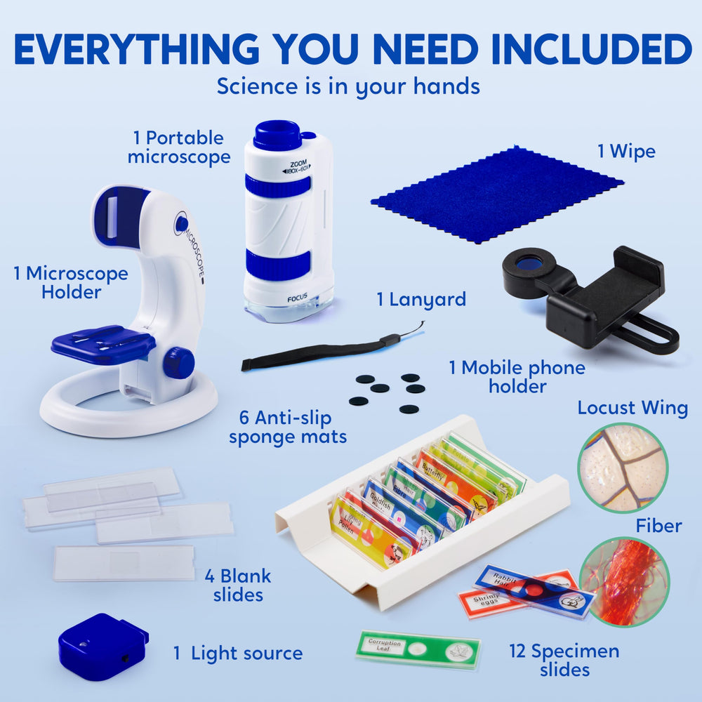 Klever Kits specimen slides 12-pack enabling hands on microscopic study