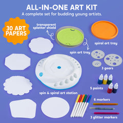 Klever Kits Spin Art papers offer ready-to-use canvases for experiments.
