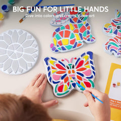 Klever Kits Stepping Stones Bunny design paint kit adds whimsical garden markers for kids.