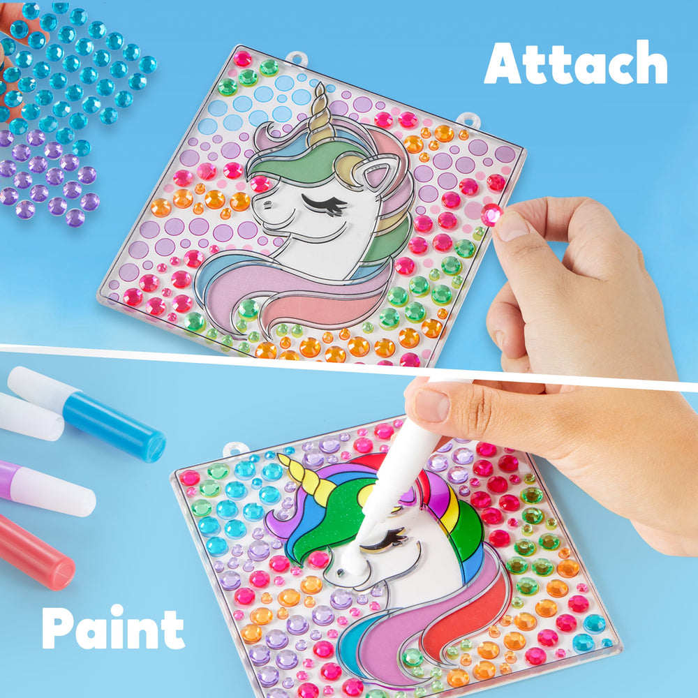 Klever Kits unicorn diamonds add magical shimmer to shelves or windows.
