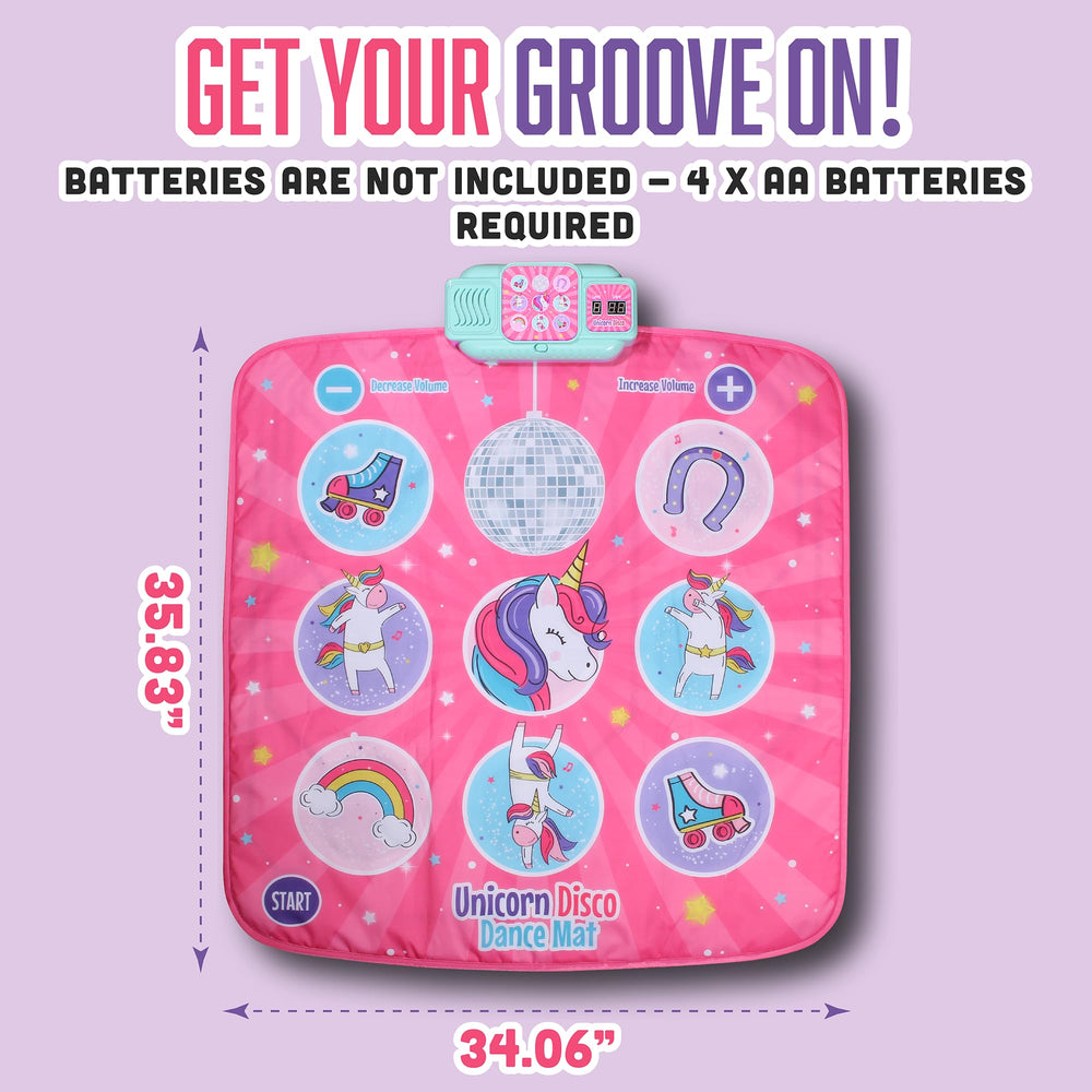 Klevly Unicorn Dance Mat child dancing during a family playtime.