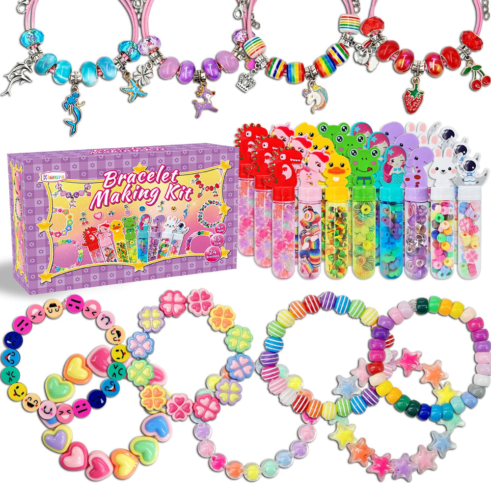 Klmars bracelet making kit with 24 wands and beads for creative party favors