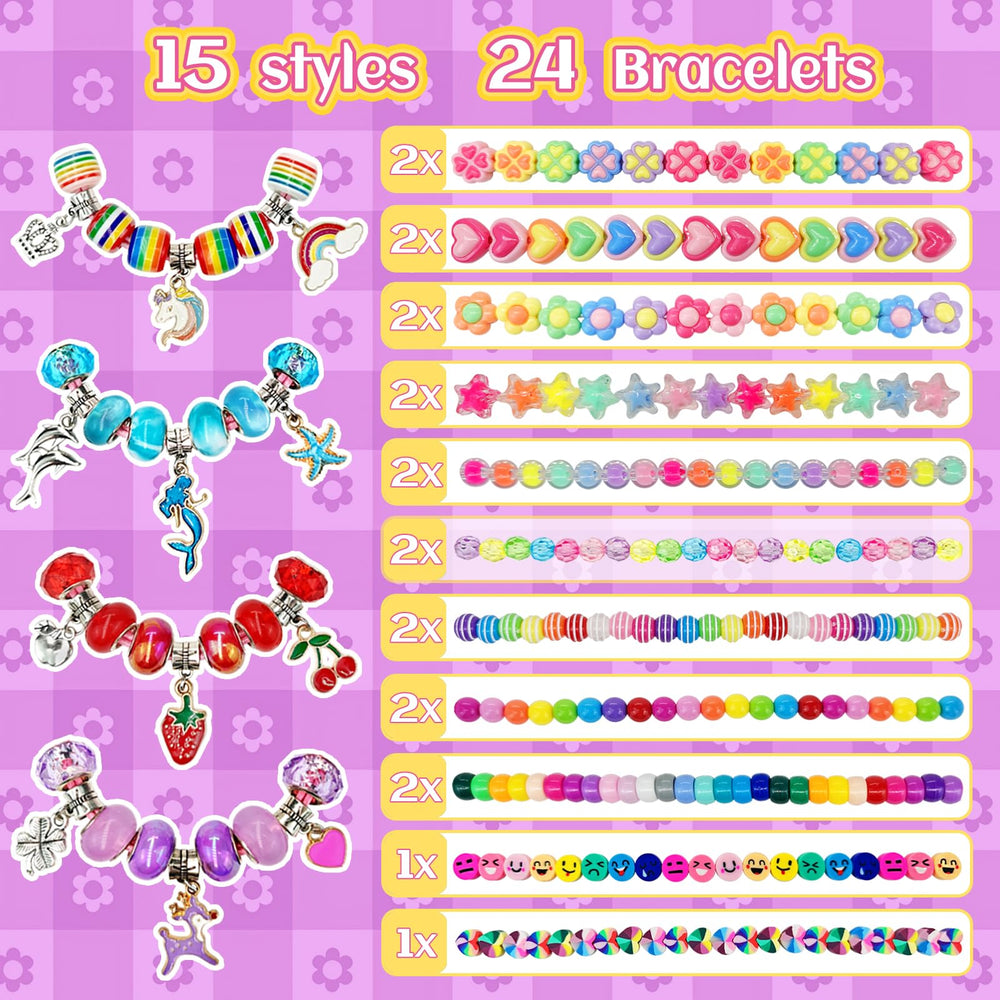 Klmars bracelet kit featuring 7 colors and 8 cartoon patterns
