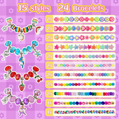 Klmars bracelet kit featuring 7 colors and 8 cartoon patterns