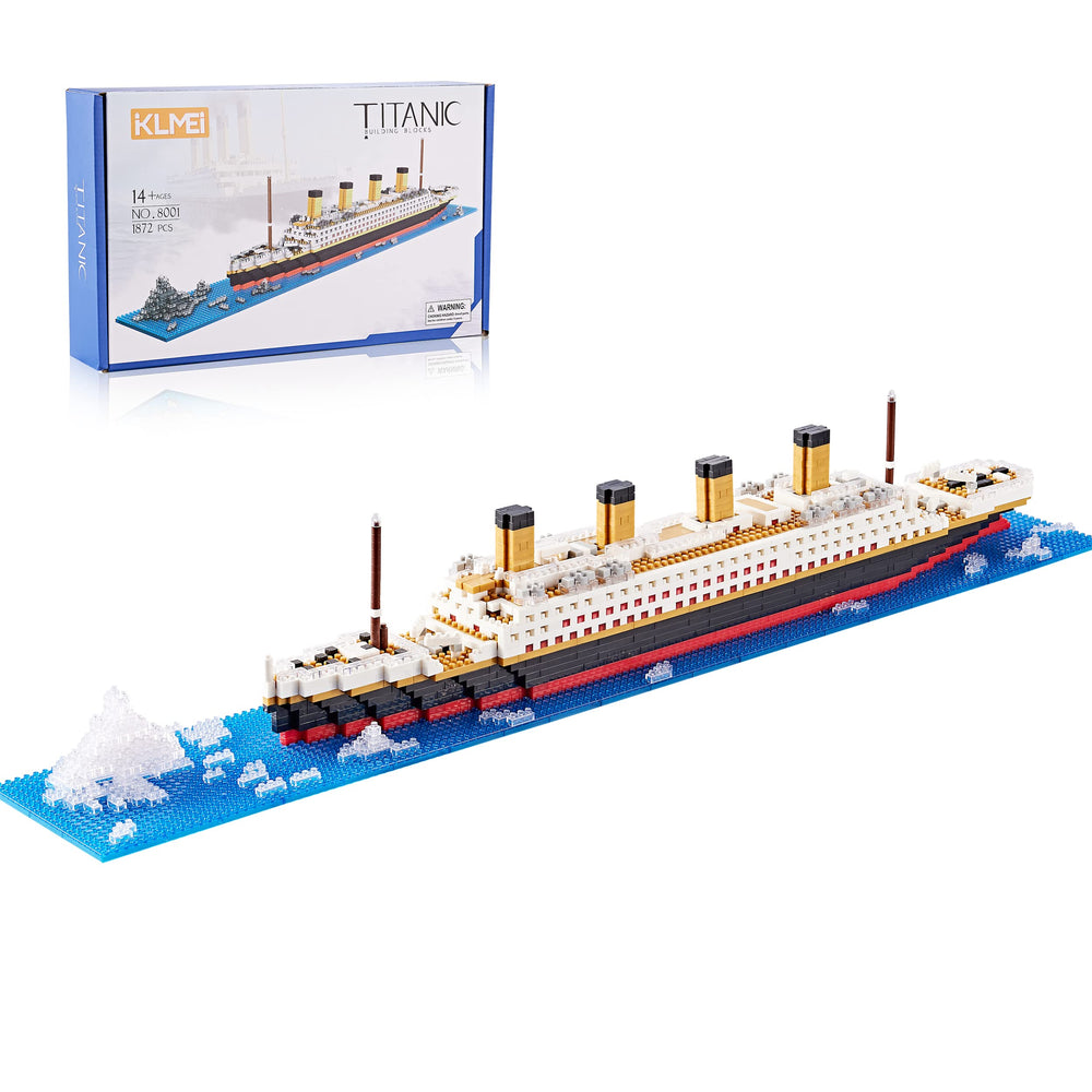 KLMEi Titanic micro blocks assembly close-up highlighting intricate details for focused building