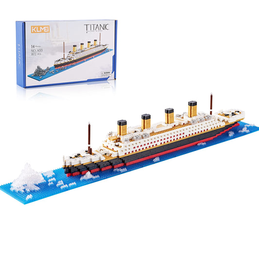 KLMEi Titanic micro blocks assembly close-up highlighting intricate details for focused building