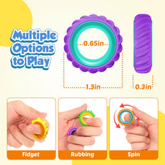 KLT fidget rings assembly-play demonstrate customizable color combos for creativity.