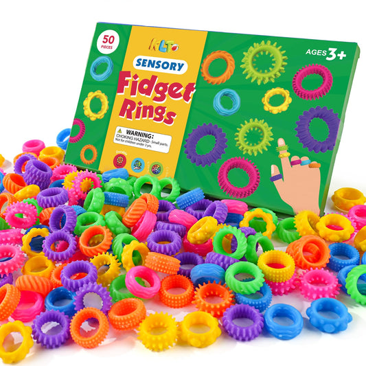 KLT fidget rings texture closeup with six tactile surfaces for focus