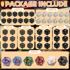 KLURXZGYPTH keyword D6 dice with readable patterns for quick keyword checks during play.