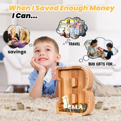 KMC personalized initial piggy bank customized for a child’s name