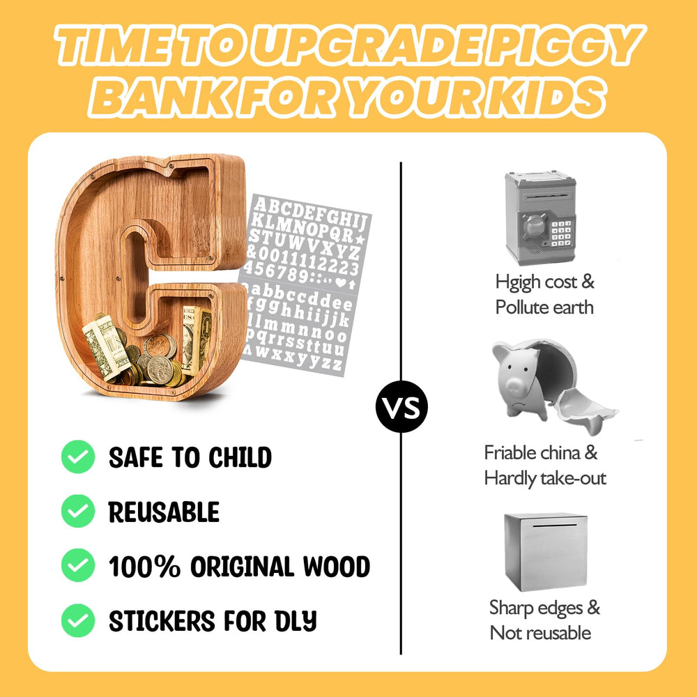 KMC personalized initial piggy bank shows sentimental value for gifting.