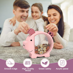 KMC wooden piggy bank pink gift-ready packaging idea